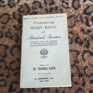 Pronouncing Pocket-Manual of Musical Terms - G. Schirmer (White/Cream)